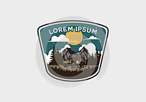 Overlanding car badge illustration drawing