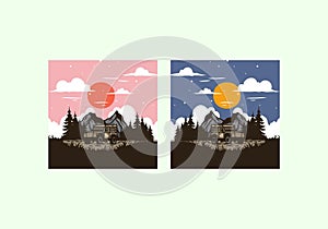 Overlanding car badge illustration drawing