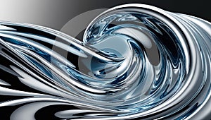 Overlapping chrome waves with storm-like textures and dynamic depth.