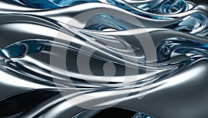 Overlapping chrome waves with storm-like textures and dynamic depth.