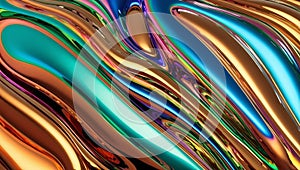 Overlapping chrome waves with storm-like textures and dynamic depth.