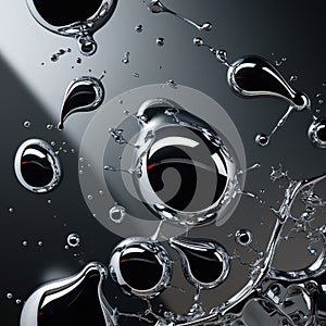 Overlapping chrome waves with storm-like textures and dynamic depth.