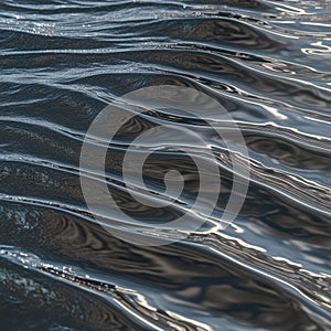 Overlapping chrome waves with storm-like textures and dynamic depth. photo