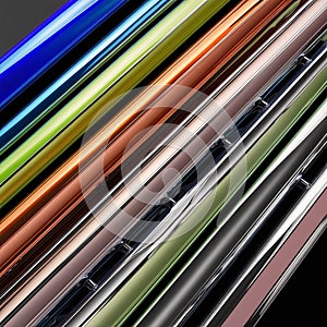 Overlapping chrome waves with storm-like textures and dynamic depth.