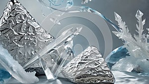 Overlapping chrome waves with storm-like textures and dynamic depth.