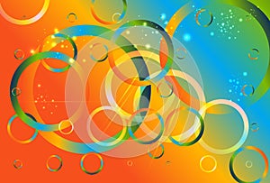 Overlapping Circles Abstract Blue Green And Orange Gradient Background Beautiful elegant Illustration