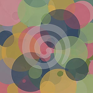Overlapping circles create a colorful abstract background with a blend of transparent