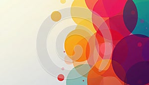 Overlapping circles create a dynamic, multicolored geometric pattern , multicolored, visual
