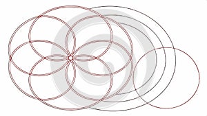 Overlapping circles geometric pattern abstract design vector design Generative AI