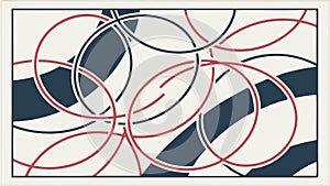 Overlapping circles pattern, abstract background and geometric texture vector design Generative AI