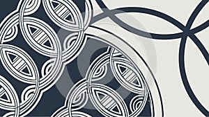 Overlapping circular geometric pattern, harmonious abstract background, vector design Generative AI