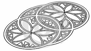 Overlapping Circular Geometric Pattern Vector Design, vector design Generative AI