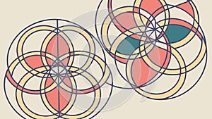 Overlapping Circular Geometric Patterns Abstract Art, vector design Generative AI