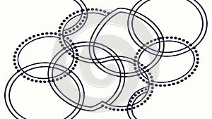 Overlapping circular line pattern, dynamic abstract vector background, vector design Generative AI