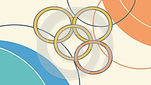 Overlapping circular patterns with abstract lines vector design Generative AI