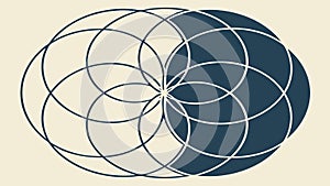 Overlapping Circular Shapes Abstract Vector, vector design Generative AI