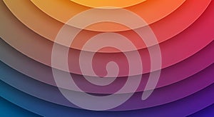 Overlapping concentric circles create a layered pattern in a gradient of vibrant colors