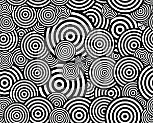 Overlapping concentric circles, seamless pattern