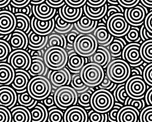 Overlapping concentric circles, seamless pattern