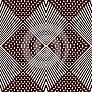 Overlapping diagonal lines background. Grid scrappy checkered texture. Outline seamless pattern with geometric ornament.