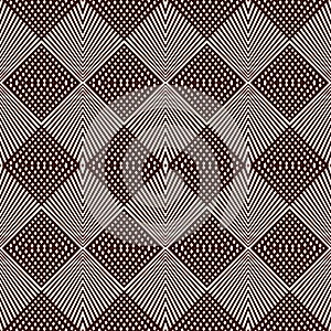Overlapping diagonal lines background. Grid scrappy checkered texture. Outline seamless pattern with geometric ornament.