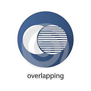 Overlapping flat design long shadow glyph icon