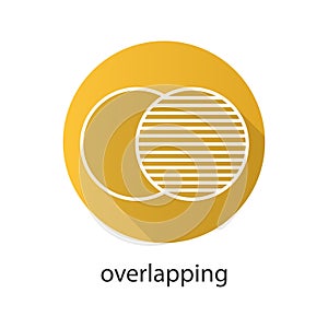 Overlapping flat linear long shadow icon
