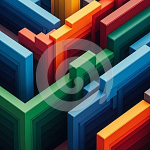 And overlapping geometric forms evokes a sense of depth and dimensional