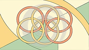 Overlapping Geometric Rings, Abstract Harmony, vector design Generative AI
