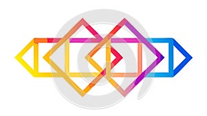 Overlapping Geometric Shapes Abstract Arrow Pattern Vector, vector design Generative AI