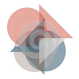 Overlapping geometric shapes create an abstract