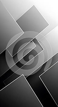 Overlapping Grayscale Squares Geometric Pattern (Generated With AI)