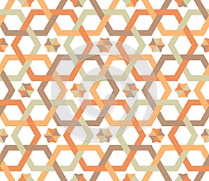 Overlapping hexagons - seamless pattern