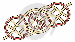 Overlapping knot pattern design, intricate ornamental art element, vector design Generative AI