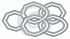 Overlapping Octagonal Rings, Abstract Interconnected Shapes, vector design Generative AI