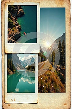 Overlapping Polaroid frames, old new styles , nostalgic, element, polaroid