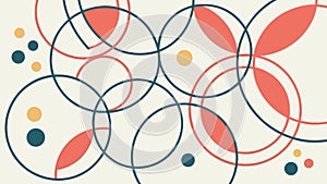 Overlapping Rings Abstract Geometric Pattern, vector design Generative AI