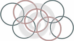 Overlapping Rings Pattern, Interconnected Geometric Design, vector design Generative AI