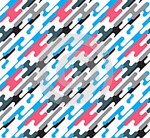 OVERLAPPING ROUNDED DIAGONAL LINES. SEAMLESS VECTOR PATTERN