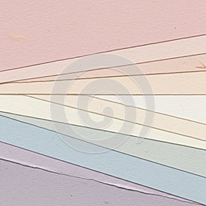 Overlapping sheets of textured paper create a pattern with a soft pastel color palette.