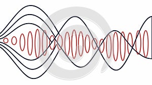 Overlapping Sine Waves Abstract Sound Pattern, vector design Generative AI