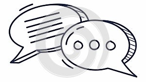 Overlapping speech bubbles, communication and discussion icon vector design Generative AI