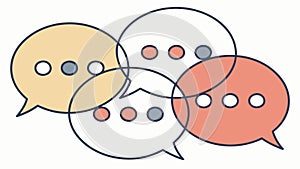 Overlapping speech bubbles, dynamic conversation and dialogue. vector design Generative AI