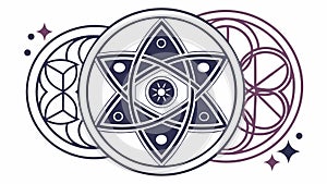 Overlapping star shapes, complex geometric pattern design, vector design Generative AI