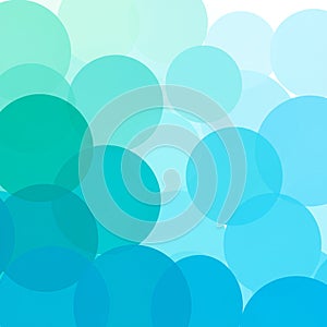 Overlapping translucent circles in shades of blue and teal create a layered pattern on a