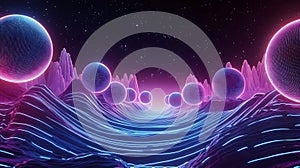 Overlapping wave spheres bridging nonlocal lines, neon cosmic correlation photo