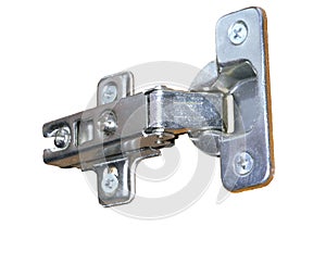 Overlay concealed adjustable metal european hinge. isolated