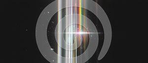 Overlay texture of distorted dust with glitching light on a black background