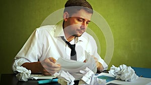 Overload accountant or businessman is in frustration.