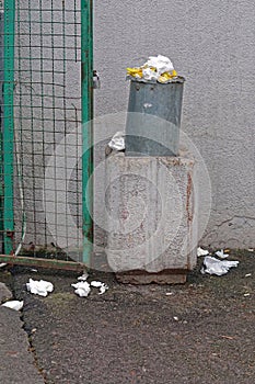 Overload litter bin out